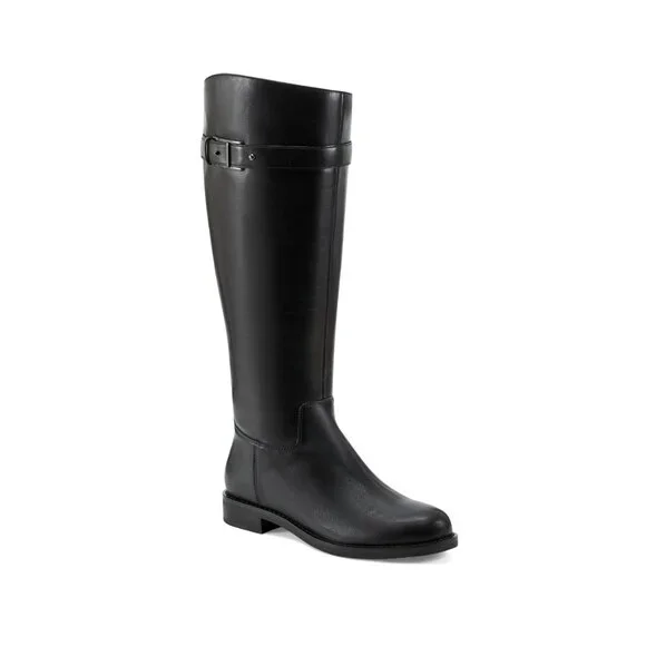 Black Leather Knee High Riding Boots Easy Spirit Aubrey Size 9.5 Wide - Picture 4 of 9